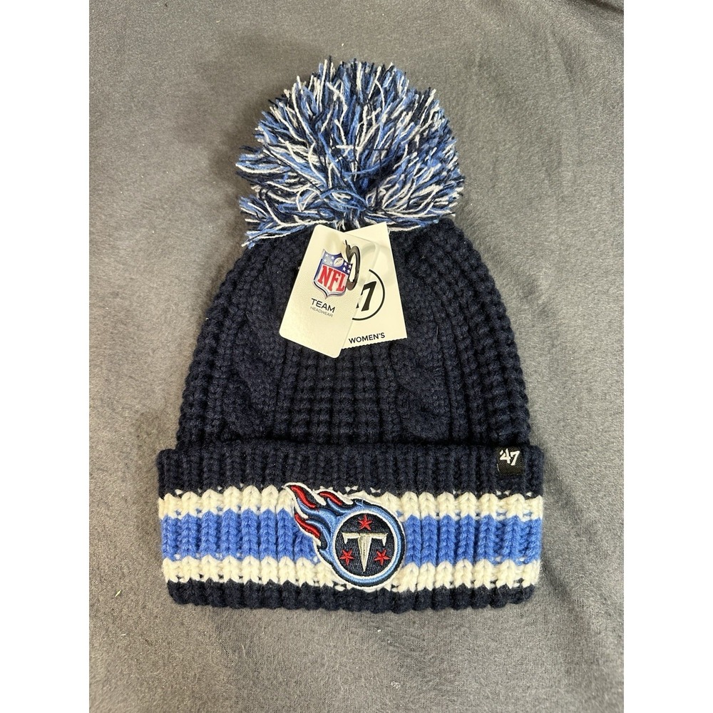 Tennessee Titans Beanie‎ Womens NFL Pom Knit Hat 47 Brand One Size